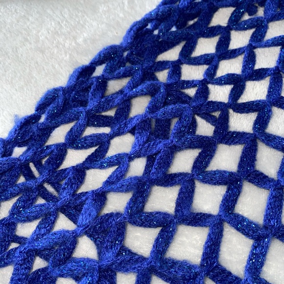 Blue Knit Infinity Scarf - Picture 4 of 4